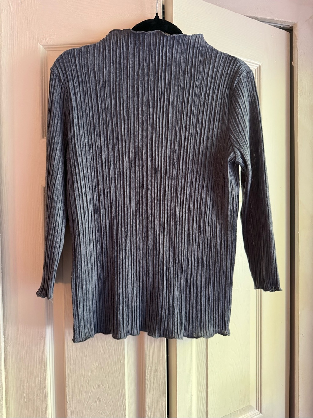 Ribbed Long Sleeve Tee - Gray